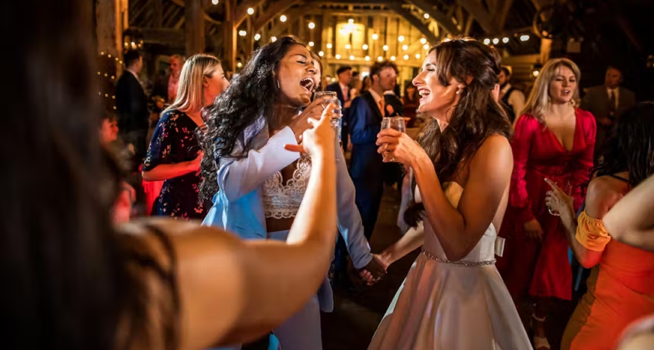 wedding guests at a reception 